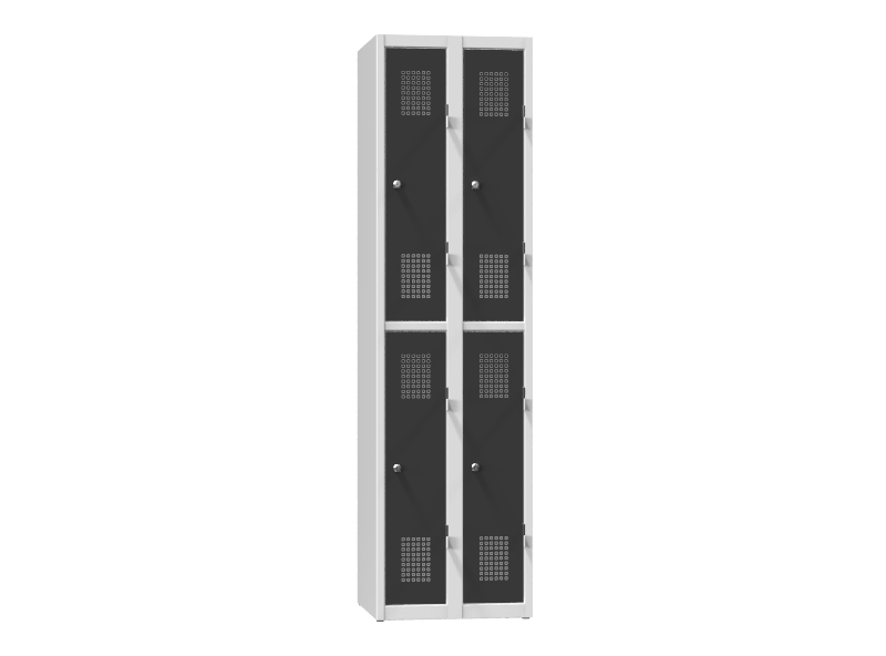 Kovová šatní skříň 4-box na soklu